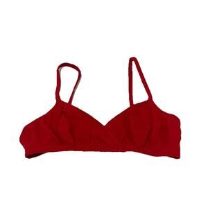 Lisa Marie Fernandez Women's Red Textured Bikini Top Swimwear Size III (6/8) S/M